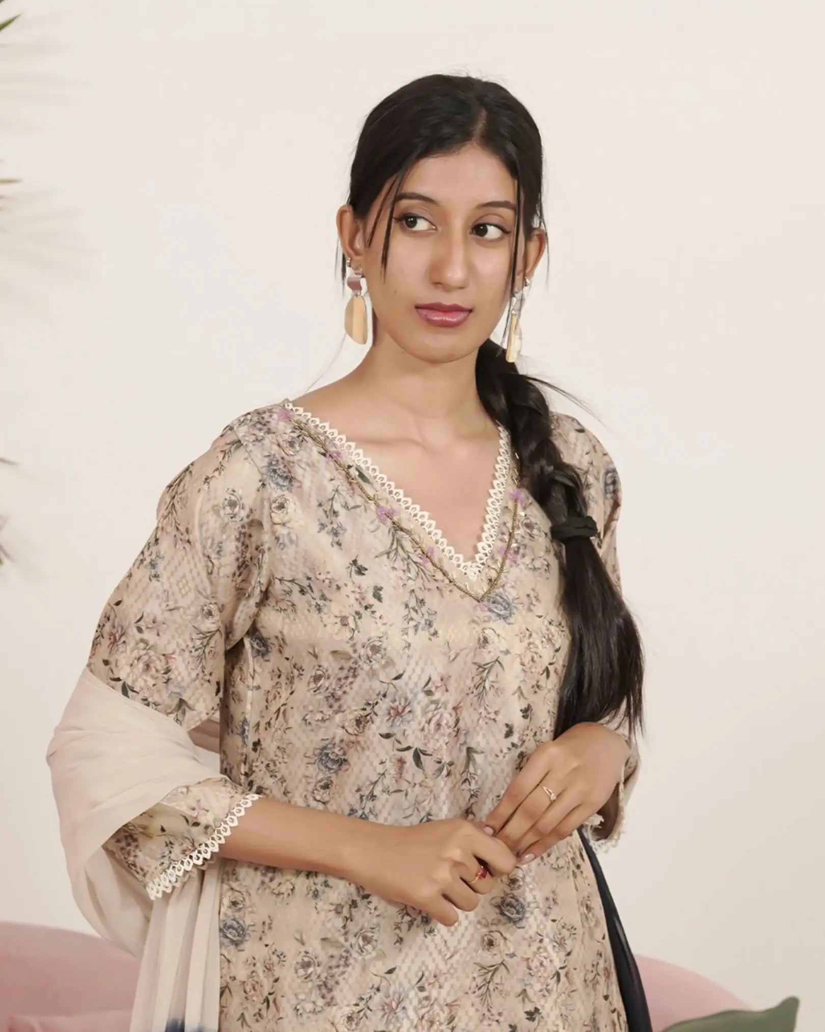 Printed Brocade 3Pc Salwar Suit