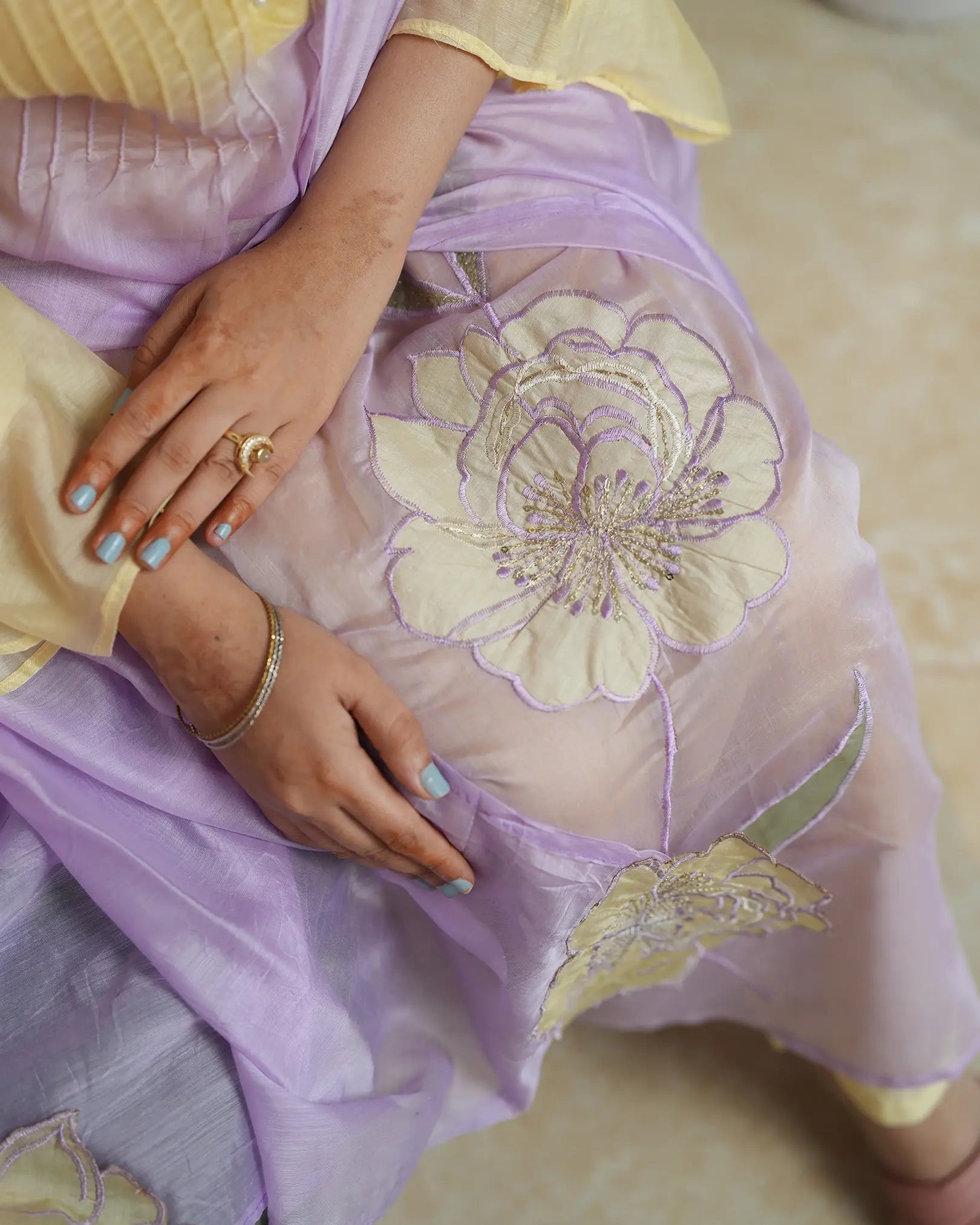 Mul chanderi ombre shaded A-line anarkali