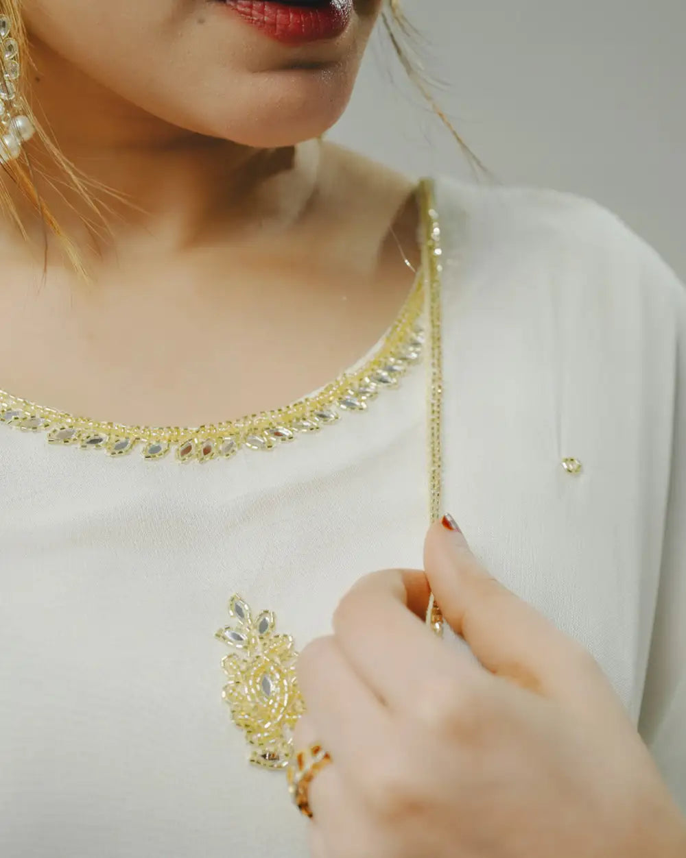 Georgette Salwar suit white shade