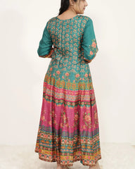 Floral Printed Panel Cut 3Pc Anarkali