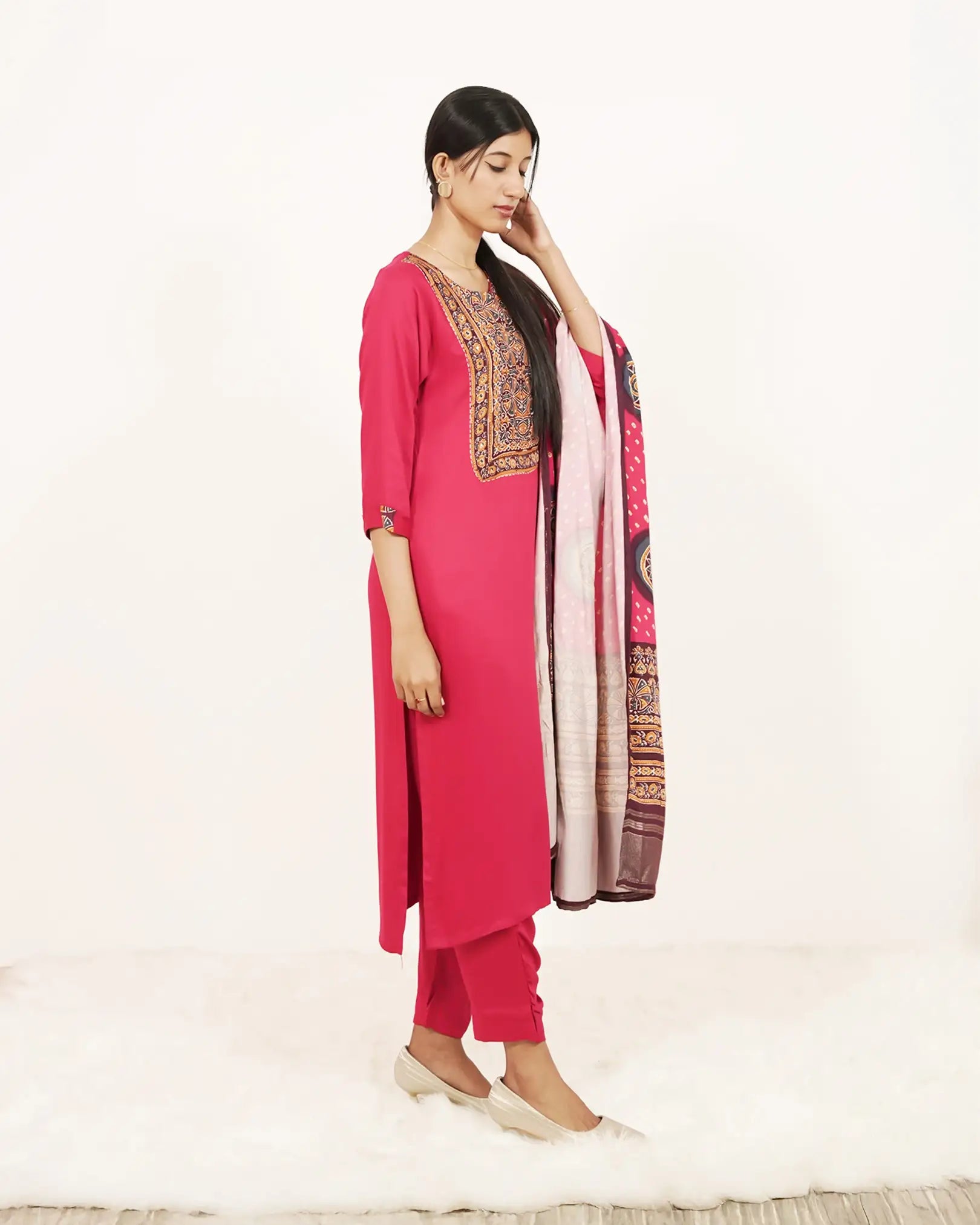 Ajrakh Printed 3Pc Salwar Suit
