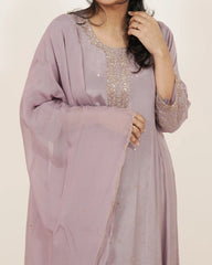 Embroidered Panel Cut 2Pc Gown