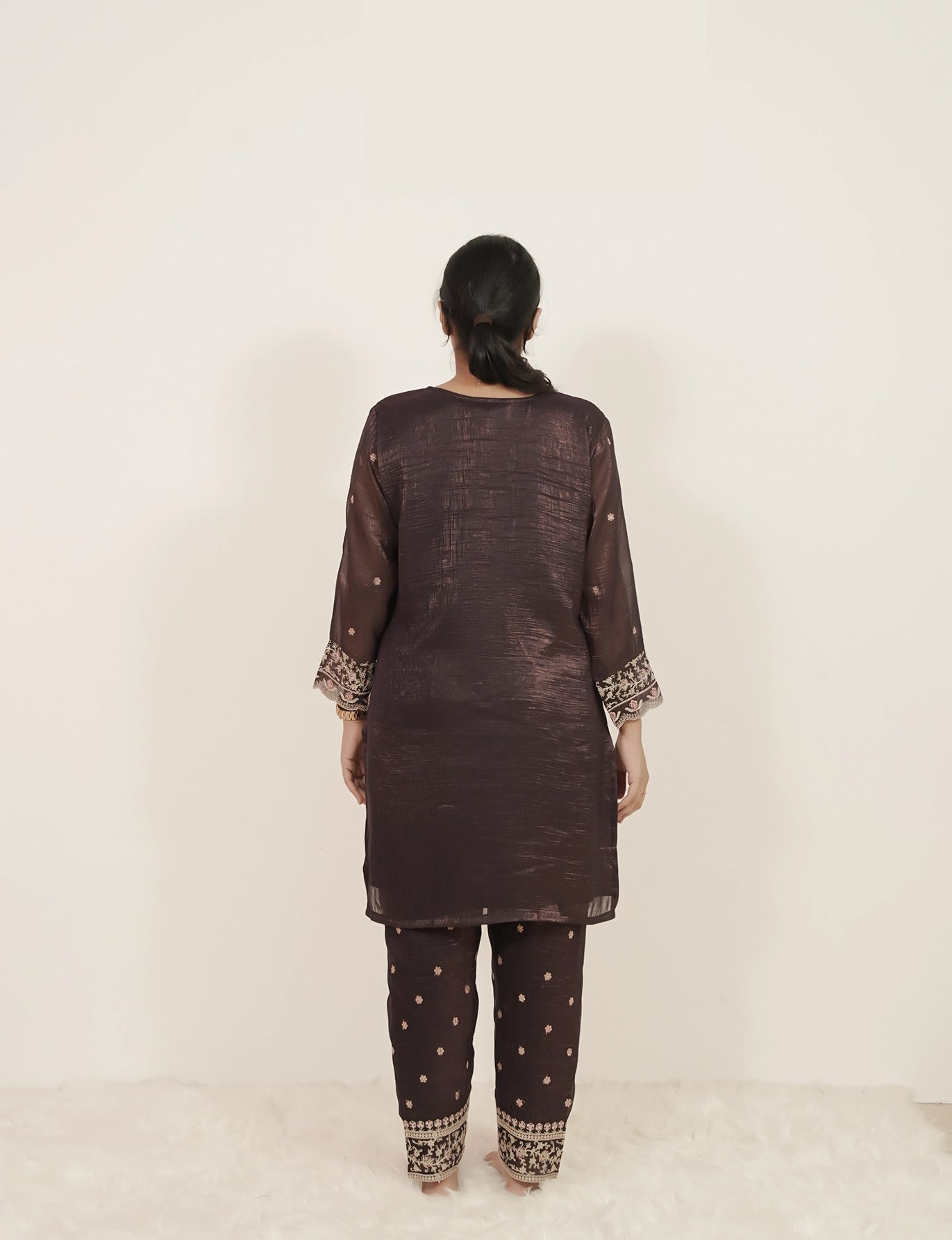 Embroidered 3Pc Short Salwar Suit